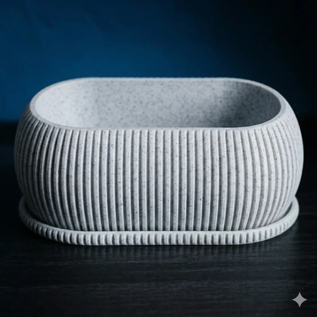 Mini vaso oval com pratinho